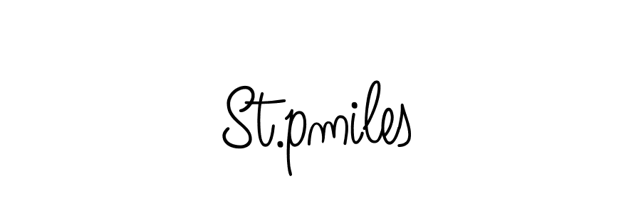 The best way (Angelique-Rose-font-FFP) to make a short signature is to pick only two or three words in your name. The name St.pmiles include a total of six letters. For converting this name. St.pmiles signature style 5 images and pictures png
