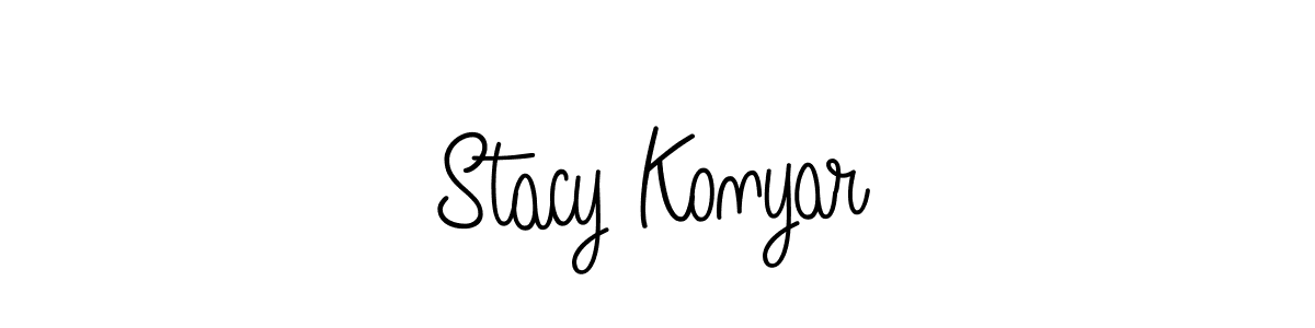 Stacy Konyar stylish signature style. Best Handwritten Sign (Angelique-Rose-font-FFP) for my name. Handwritten Signature Collection Ideas for my name Stacy Konyar. Stacy Konyar signature style 5 images and pictures png