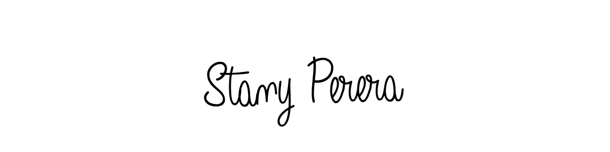 You should practise on your own different ways (Angelique-Rose-font-FFP) to write your name (Stany Perera) in signature. don't let someone else do it for you. Stany Perera signature style 5 images and pictures png
