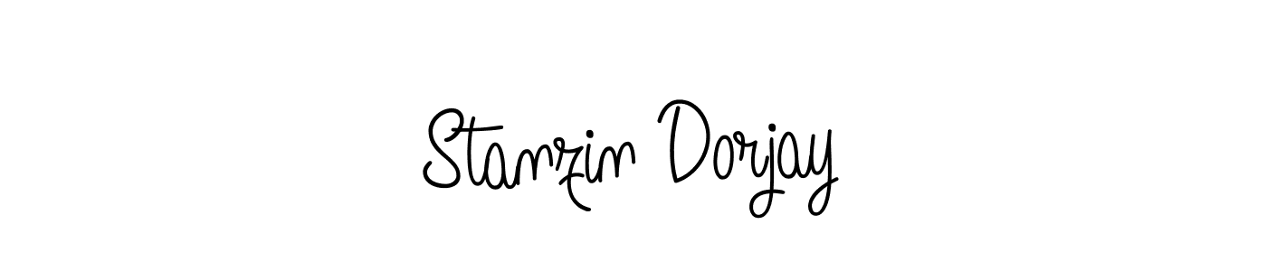 How to make Stanzin Dorjay name signature. Use Angelique-Rose-font-FFP style for creating short signs online. This is the latest handwritten sign. Stanzin Dorjay signature style 5 images and pictures png