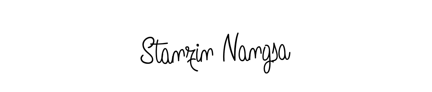 The best way (Angelique-Rose-font-FFP) to make a short signature is to pick only two or three words in your name. The name Stanzin Nangsa include a total of six letters. For converting this name. Stanzin Nangsa signature style 5 images and pictures png