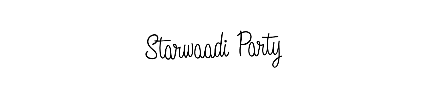 How to Draw Starwaadi Party signature style? Angelique-Rose-font-FFP is a latest design signature styles for name Starwaadi Party. Starwaadi Party signature style 5 images and pictures png