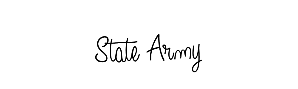 Make a beautiful signature design for name State Army. With this signature (Angelique-Rose-font-FFP) style, you can create a handwritten signature for free. State Army signature style 5 images and pictures png