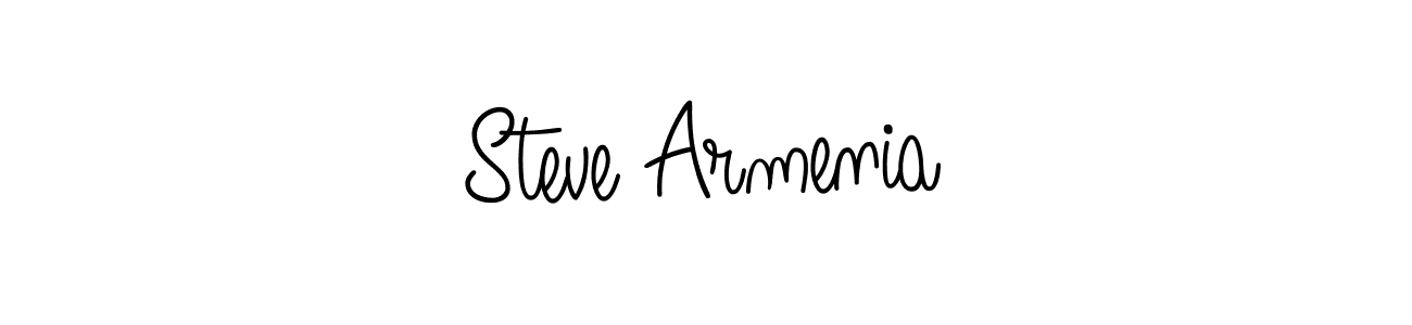 Make a beautiful signature design for name Steve Armenia. With this signature (Angelique-Rose-font-FFP) style, you can create a handwritten signature for free. Steve Armenia signature style 5 images and pictures png