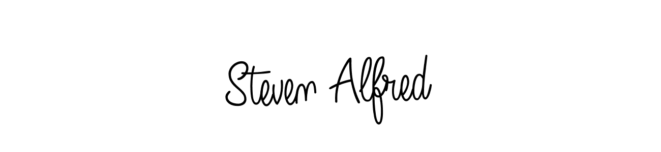 You should practise on your own different ways (Angelique-Rose-font-FFP) to write your name (Steven Alfred) in signature. don't let someone else do it for you. Steven Alfred signature style 5 images and pictures png