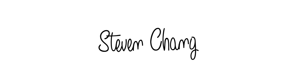 You should practise on your own different ways (Angelique-Rose-font-FFP) to write your name (Steven Chang) in signature. don't let someone else do it for you. Steven Chang signature style 5 images and pictures png