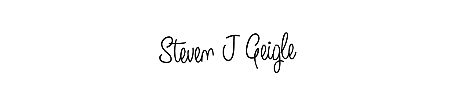 You should practise on your own different ways (Angelique-Rose-font-FFP) to write your name (Steven J Geigle) in signature. don't let someone else do it for you. Steven J Geigle signature style 5 images and pictures png