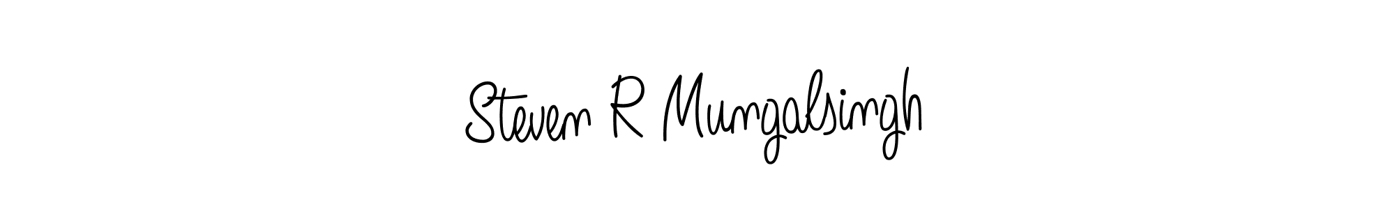 The best way (Angelique-Rose-font-FFP) to make a short signature is to pick only two or three words in your name. The name Steven R Mungalsingh include a total of six letters. For converting this name. Steven R Mungalsingh signature style 5 images and pictures png