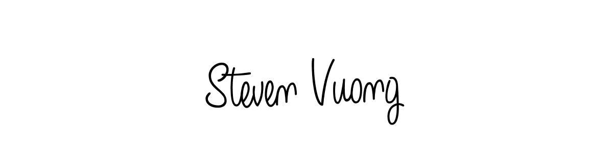 Use a signature maker to create a handwritten signature online. With this signature software, you can design (Angelique-Rose-font-FFP) your own signature for name Steven Vuong. Steven Vuong signature style 5 images and pictures png