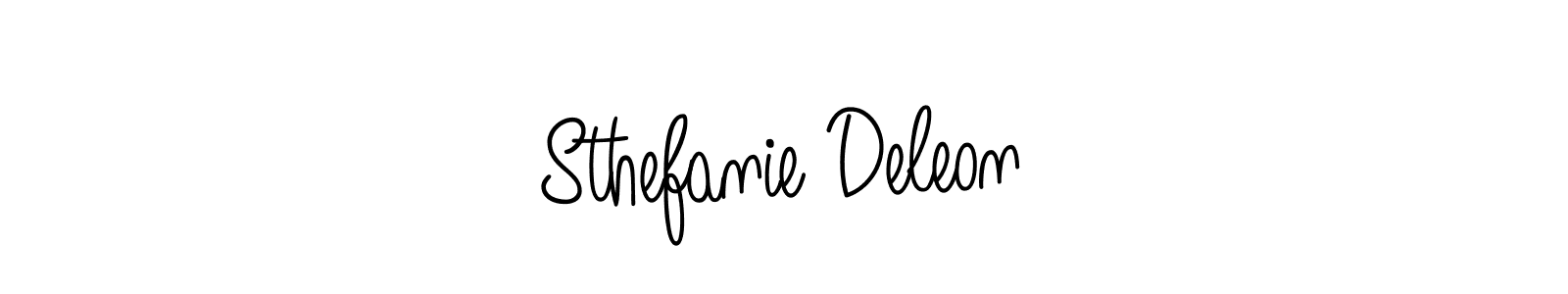 Create a beautiful signature design for name Sthefanie Deleon. With this signature (Angelique-Rose-font-FFP) fonts, you can make a handwritten signature for free. Sthefanie Deleon signature style 5 images and pictures png