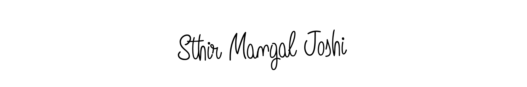 The best way (Angelique-Rose-font-FFP) to make a short signature is to pick only two or three words in your name. The name Sthir Mangal Joshi include a total of six letters. For converting this name. Sthir Mangal Joshi signature style 5 images and pictures png