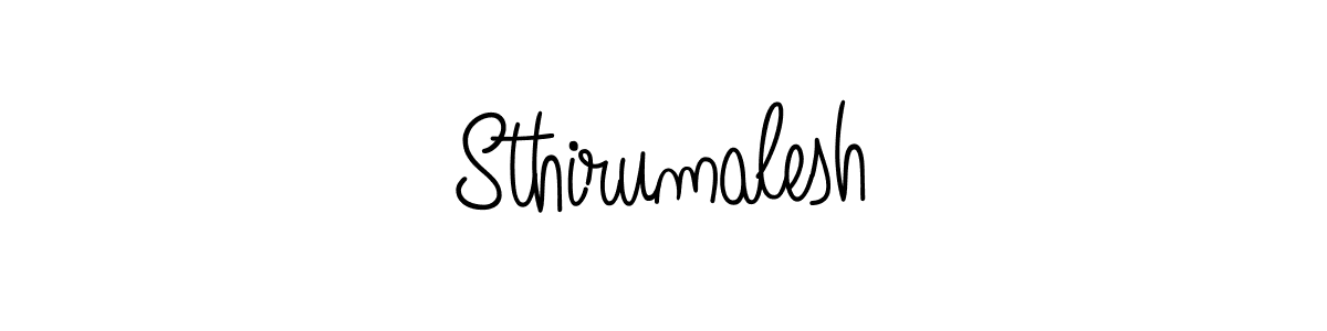 Make a beautiful signature design for name Sthirumalesh. With this signature (Angelique-Rose-font-FFP) style, you can create a handwritten signature for free. Sthirumalesh signature style 5 images and pictures png