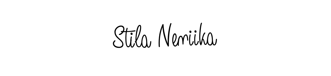 How to make Stila Neniika name signature. Use Angelique-Rose-font-FFP style for creating short signs online. This is the latest handwritten sign. Stila Neniika signature style 5 images and pictures png