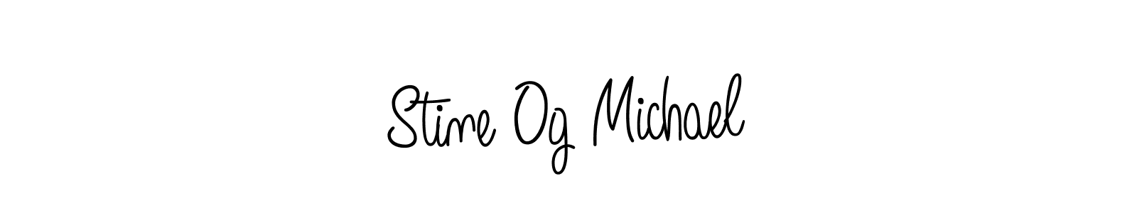 The best way (Angelique-Rose-font-FFP) to make a short signature is to pick only two or three words in your name. The name Stine Og Michael include a total of six letters. For converting this name. Stine Og Michael signature style 5 images and pictures png