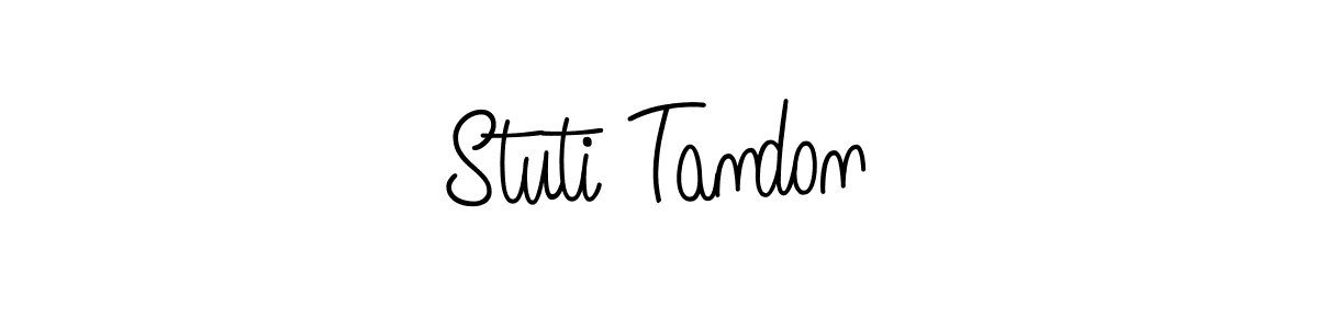 The best way (Angelique-Rose-font-FFP) to make a short signature is to pick only two or three words in your name. The name Stuti Tandon include a total of six letters. For converting this name. Stuti Tandon signature style 5 images and pictures png