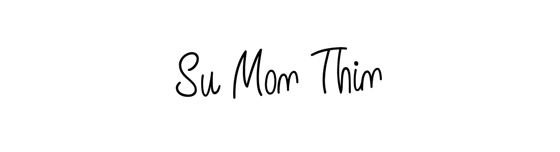 The best way (Angelique-Rose-font-FFP) to make a short signature is to pick only two or three words in your name. The name Su Mon Thin include a total of six letters. For converting this name. Su Mon Thin signature style 5 images and pictures png