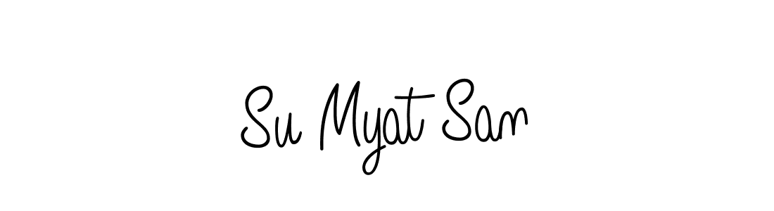 Use a signature maker to create a handwritten signature online. With this signature software, you can design (Angelique-Rose-font-FFP) your own signature for name Su Myat San. Su Myat San signature style 5 images and pictures png