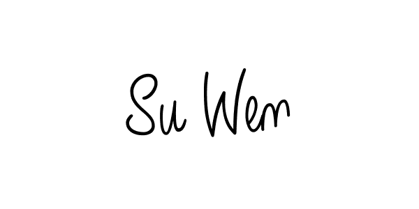 How to make Su Wen name signature. Use Angelique-Rose-font-FFP style for creating short signs online. This is the latest handwritten sign. Su Wen signature style 5 images and pictures png