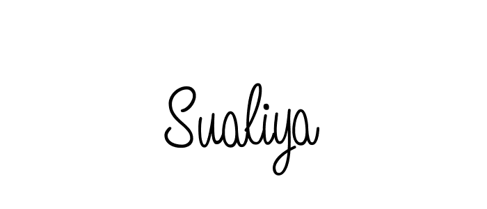 How to make Sualiya name signature. Use Angelique-Rose-font-FFP style for creating short signs online. This is the latest handwritten sign. Sualiya signature style 5 images and pictures png