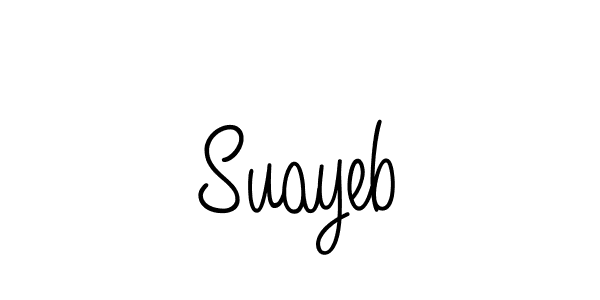 You should practise on your own different ways (Angelique-Rose-font-FFP) to write your name (Suayeb) in signature. don't let someone else do it for you. Suayeb signature style 5 images and pictures png