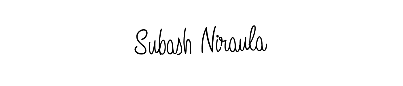 Design your own signature with our free online signature maker. With this signature software, you can create a handwritten (Angelique-Rose-font-FFP) signature for name Subash Niraula. Subash Niraula signature style 5 images and pictures png