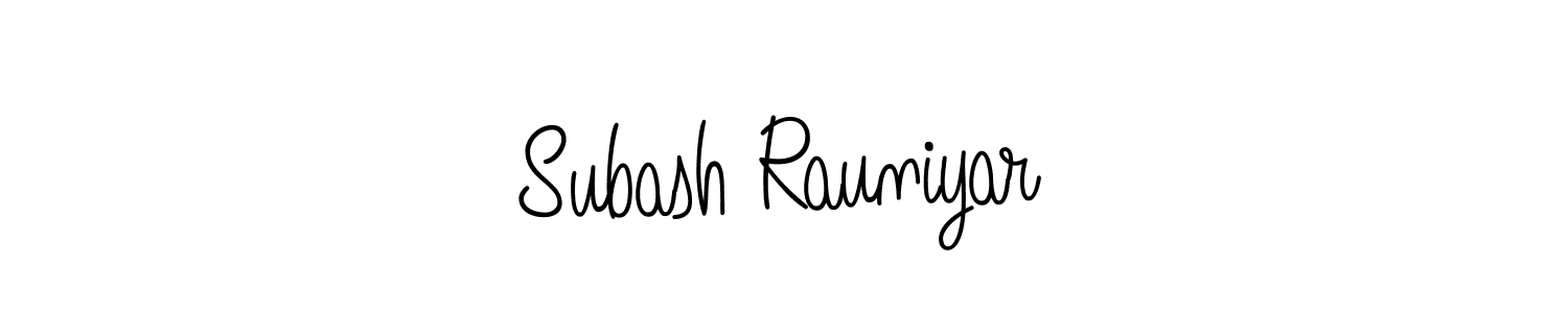 Make a beautiful signature design for name Subash Rauniyar. With this signature (Angelique-Rose-font-FFP) style, you can create a handwritten signature for free. Subash Rauniyar signature style 5 images and pictures png