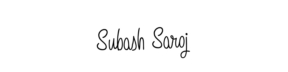 How to make Subash Saroj name signature. Use Angelique-Rose-font-FFP style for creating short signs online. This is the latest handwritten sign. Subash Saroj signature style 5 images and pictures png