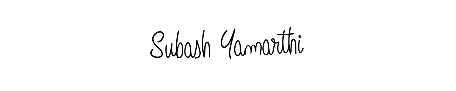 Create a beautiful signature design for name Subash Yamarthi. With this signature (Angelique-Rose-font-FFP) fonts, you can make a handwritten signature for free. Subash Yamarthi signature style 5 images and pictures png