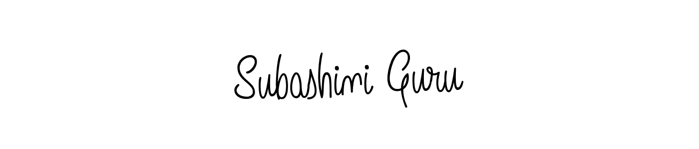 Use a signature maker to create a handwritten signature online. With this signature software, you can design (Angelique-Rose-font-FFP) your own signature for name Subashini Guru. Subashini Guru signature style 5 images and pictures png