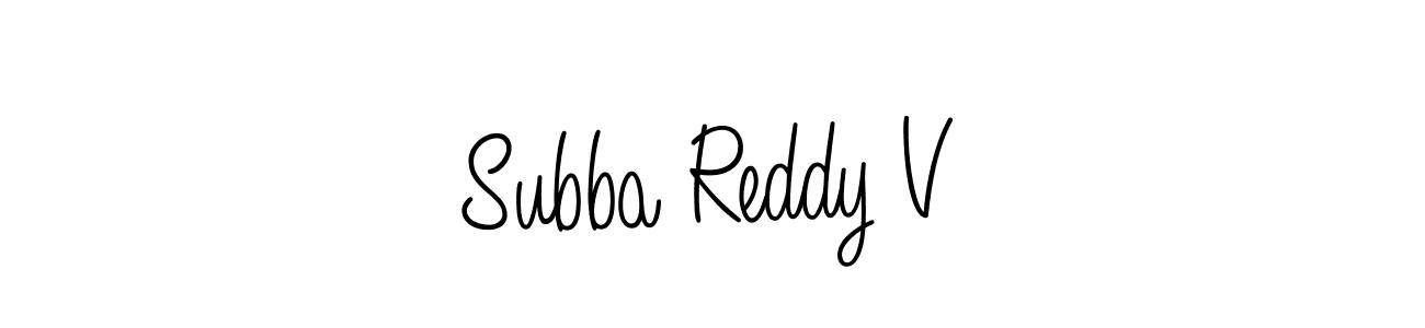 Subba Reddy V stylish signature style. Best Handwritten Sign (Angelique-Rose-font-FFP) for my name. Handwritten Signature Collection Ideas for my name Subba Reddy V. Subba Reddy V signature style 5 images and pictures png