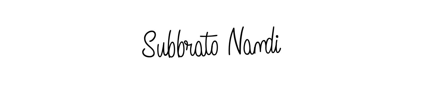 Use a signature maker to create a handwritten signature online. With this signature software, you can design (Angelique-Rose-font-FFP) your own signature for name Subbrato Nandi. Subbrato Nandi signature style 5 images and pictures png