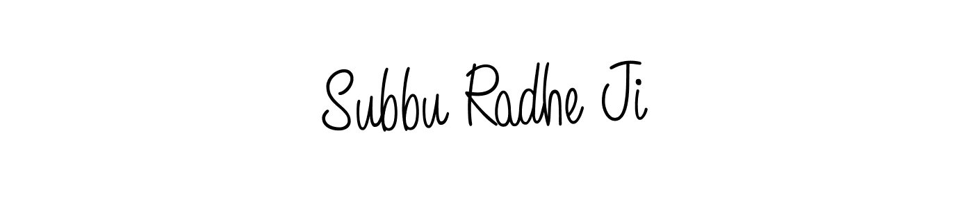 Make a beautiful signature design for name Subbu Radhe Ji. With this signature (Angelique-Rose-font-FFP) style, you can create a handwritten signature for free. Subbu Radhe Ji signature style 5 images and pictures png