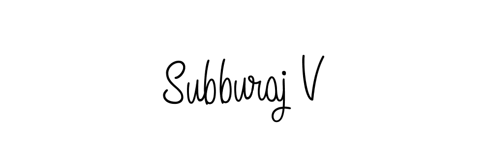 Design your own signature with our free online signature maker. With this signature software, you can create a handwritten (Angelique-Rose-font-FFP) signature for name Subburaj V. Subburaj V signature style 5 images and pictures png