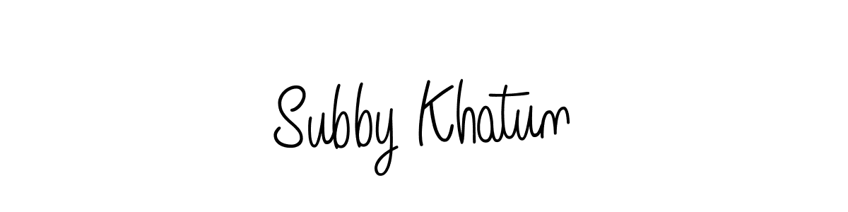 You should practise on your own different ways (Angelique-Rose-font-FFP) to write your name (Subby Khatun) in signature. don't let someone else do it for you. Subby Khatun signature style 5 images and pictures png