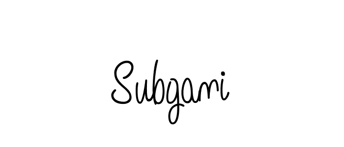 Make a beautiful signature design for name Subgani. With this signature (Angelique-Rose-font-FFP) style, you can create a handwritten signature for free. Subgani signature style 5 images and pictures png