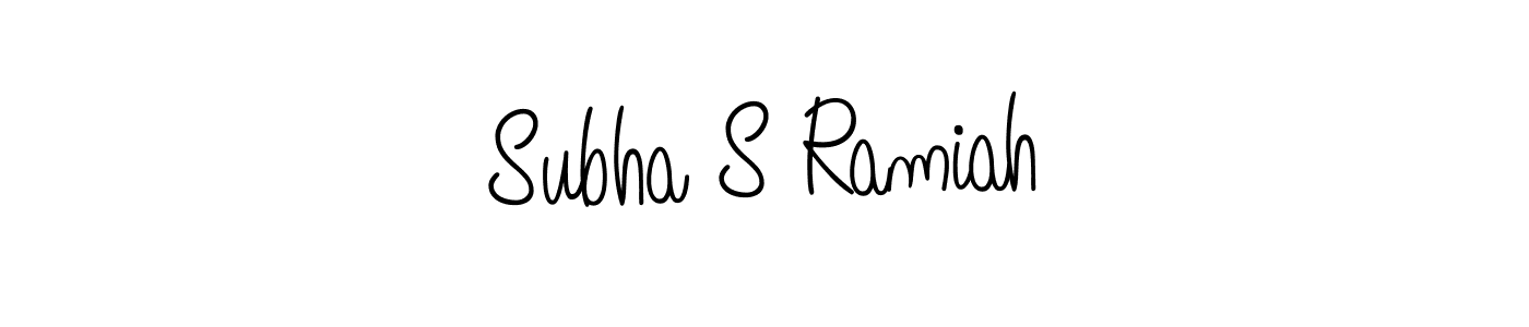 Also You can easily find your signature by using the search form. We will create Subha S Ramiah name handwritten signature images for you free of cost using Angelique-Rose-font-FFP sign style. Subha S Ramiah signature style 5 images and pictures png