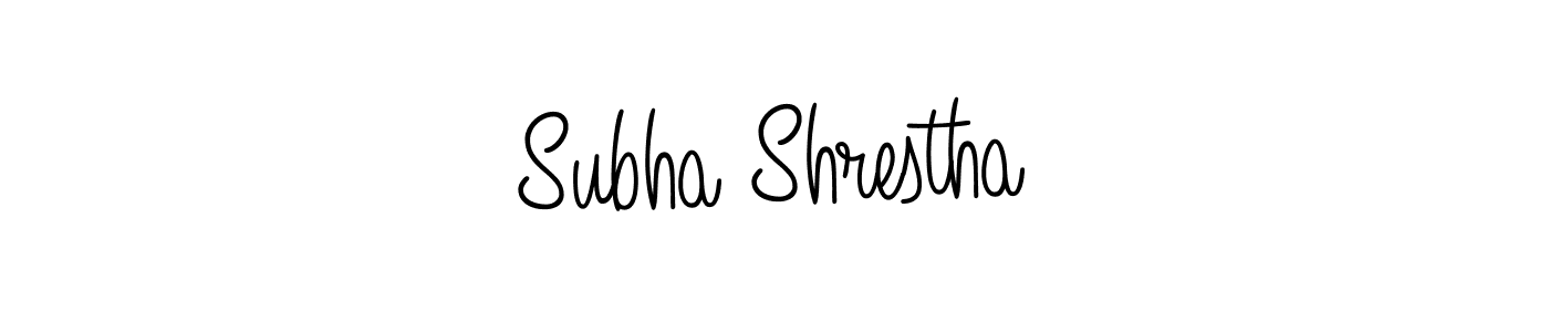 Make a beautiful signature design for name Subha Shrestha. With this signature (Angelique-Rose-font-FFP) style, you can create a handwritten signature for free. Subha Shrestha signature style 5 images and pictures png