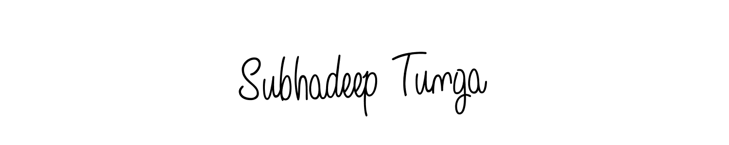 The best way (Angelique-Rose-font-FFP) to make a short signature is to pick only two or three words in your name. The name Subhadeep Tunga include a total of six letters. For converting this name. Subhadeep Tunga signature style 5 images and pictures png