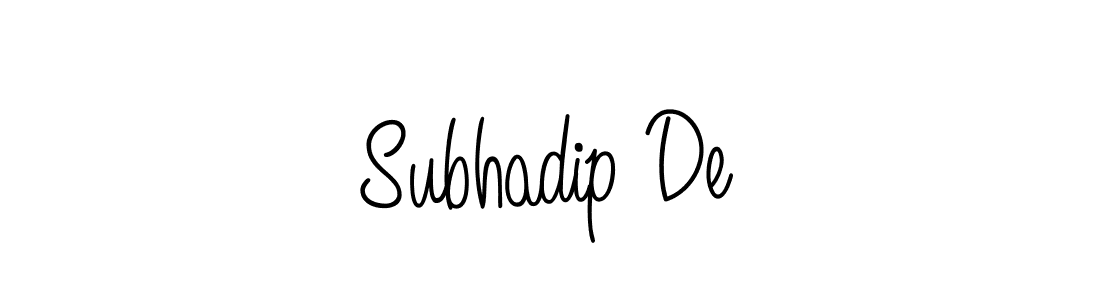 Use a signature maker to create a handwritten signature online. With this signature software, you can design (Angelique-Rose-font-FFP) your own signature for name Subhadip De. Subhadip De signature style 5 images and pictures png