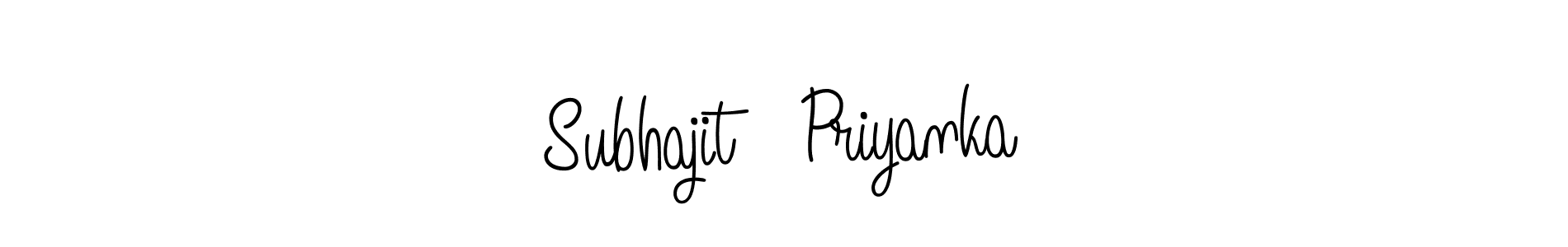 Angelique-Rose-font-FFP is a professional signature style that is perfect for those who want to add a touch of class to their signature. It is also a great choice for those who want to make their signature more unique. Get Subhajit   Priyanka name to fancy signature for free. Subhajit   Priyanka signature style 5 images and pictures png