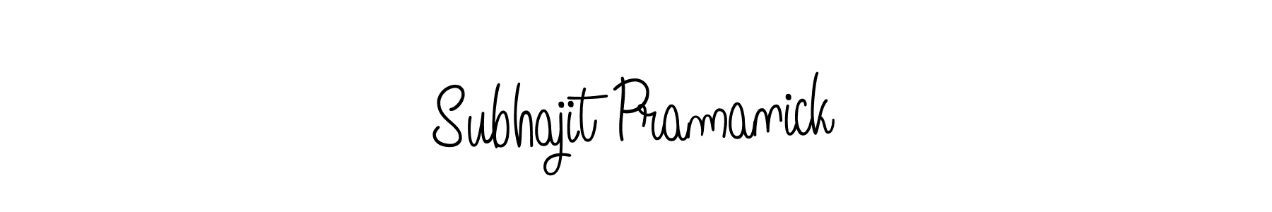 The best way (Angelique-Rose-font-FFP) to make a short signature is to pick only two or three words in your name. The name Subhajit Pramanick include a total of six letters. For converting this name. Subhajit Pramanick signature style 5 images and pictures png