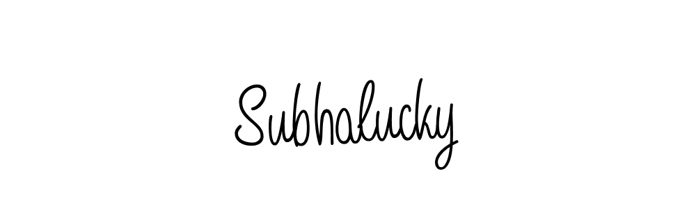 if you are searching for the best signature style for your name Subhalucky. so please give up your signature search. here we have designed multiple signature styles  using Angelique-Rose-font-FFP. Subhalucky signature style 5 images and pictures png