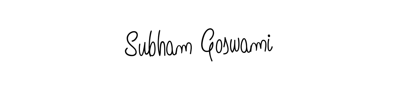 Design your own signature with our free online signature maker. With this signature software, you can create a handwritten (Angelique-Rose-font-FFP) signature for name Subham Goswami. Subham Goswami signature style 5 images and pictures png