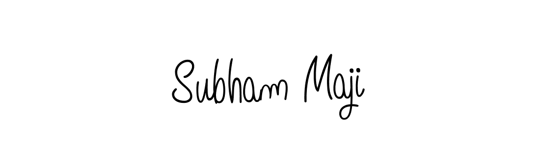 Use a signature maker to create a handwritten signature online. With this signature software, you can design (Angelique-Rose-font-FFP) your own signature for name Subham Maji. Subham Maji signature style 5 images and pictures png