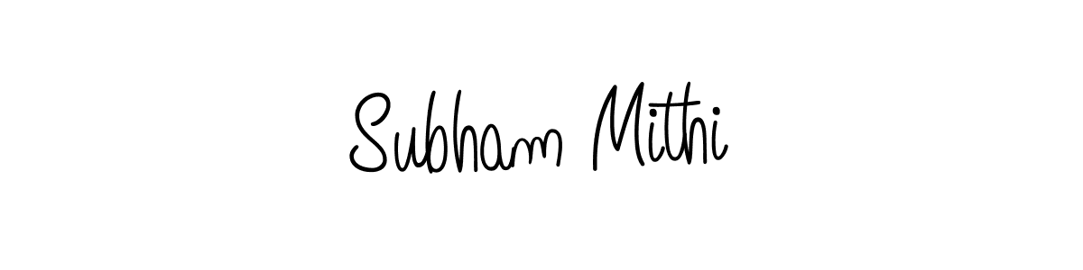 Subham Mithi stylish signature style. Best Handwritten Sign (Angelique-Rose-font-FFP) for my name. Handwritten Signature Collection Ideas for my name Subham Mithi. Subham Mithi signature style 5 images and pictures png