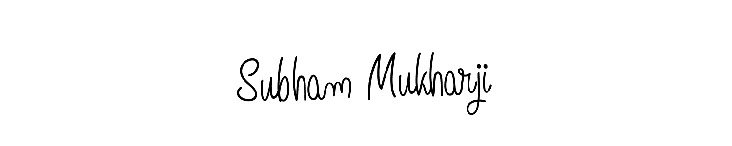 How to make Subham Mukharji name signature. Use Angelique-Rose-font-FFP style for creating short signs online. This is the latest handwritten sign. Subham Mukharji signature style 5 images and pictures png