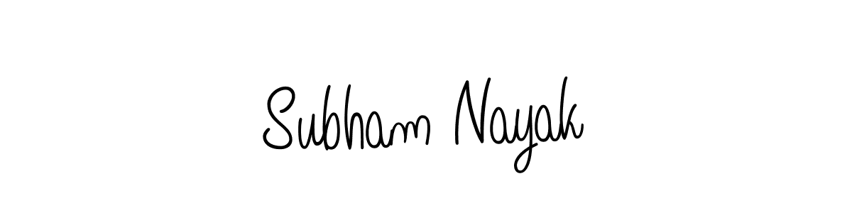 Use a signature maker to create a handwritten signature online. With this signature software, you can design (Angelique-Rose-font-FFP) your own signature for name Subham Nayak. Subham Nayak signature style 5 images and pictures png