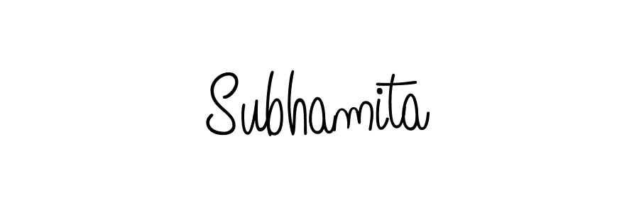 Use a signature maker to create a handwritten signature online. With this signature software, you can design (Angelique-Rose-font-FFP) your own signature for name Subhamita. Subhamita signature style 5 images and pictures png