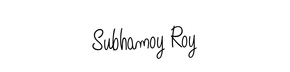 You should practise on your own different ways (Angelique-Rose-font-FFP) to write your name (Subhamoy Roy) in signature. don't let someone else do it for you. Subhamoy Roy signature style 5 images and pictures png
