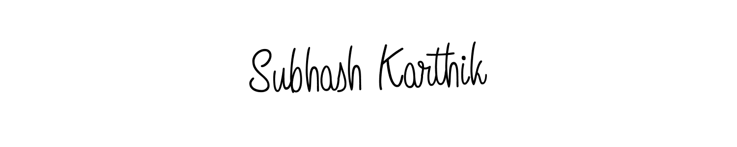 Make a beautiful signature design for name Subhash Karthik. With this signature (Angelique-Rose-font-FFP) style, you can create a handwritten signature for free. Subhash Karthik signature style 5 images and pictures png
